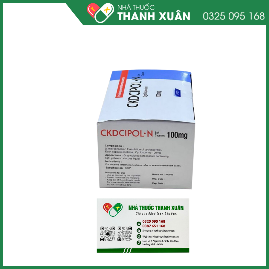 Ckdcipol-N 100mg ngăn ngừa thải bỏ mảnh ghép trong ghép tạng